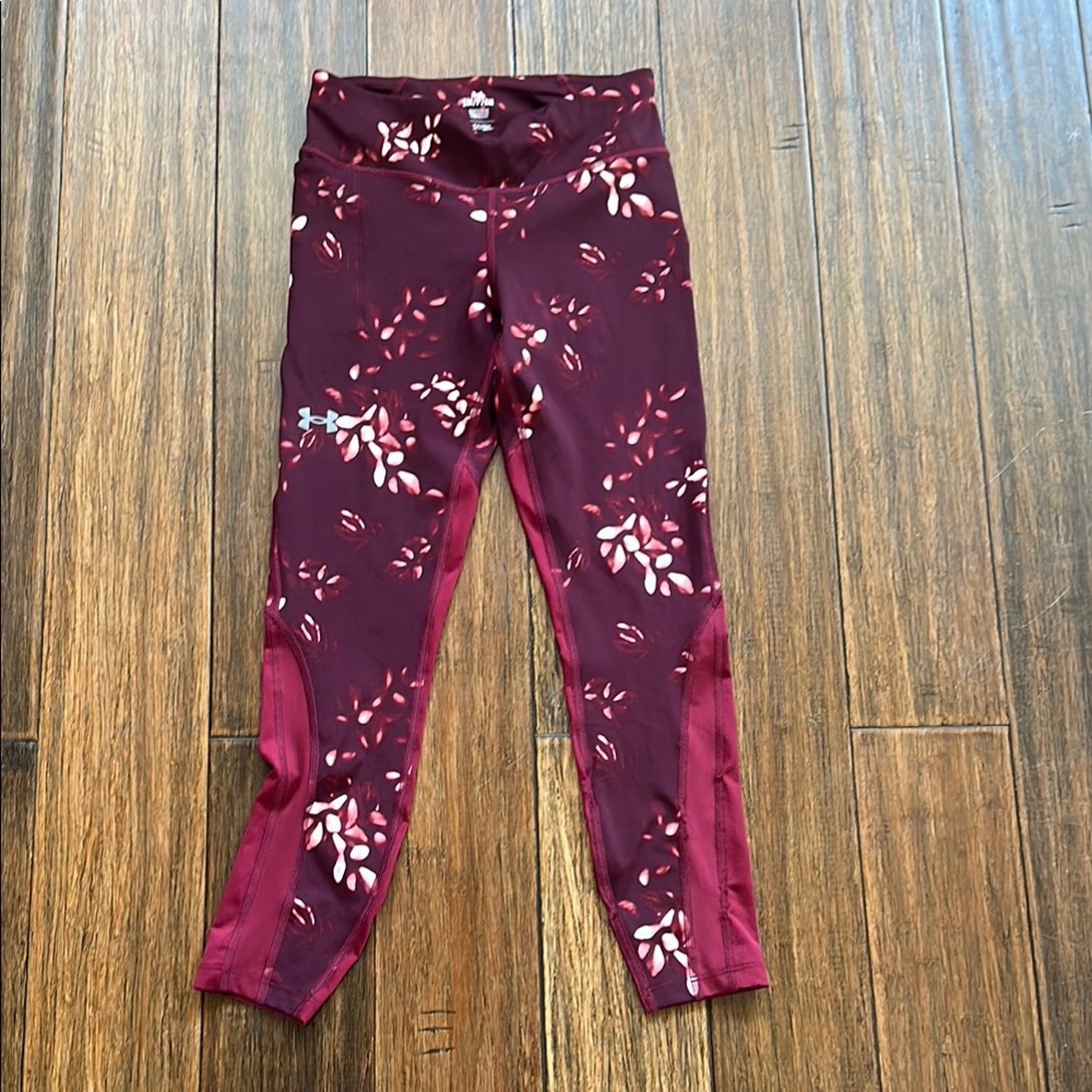 Under Armour Burgundy Floral Leggings